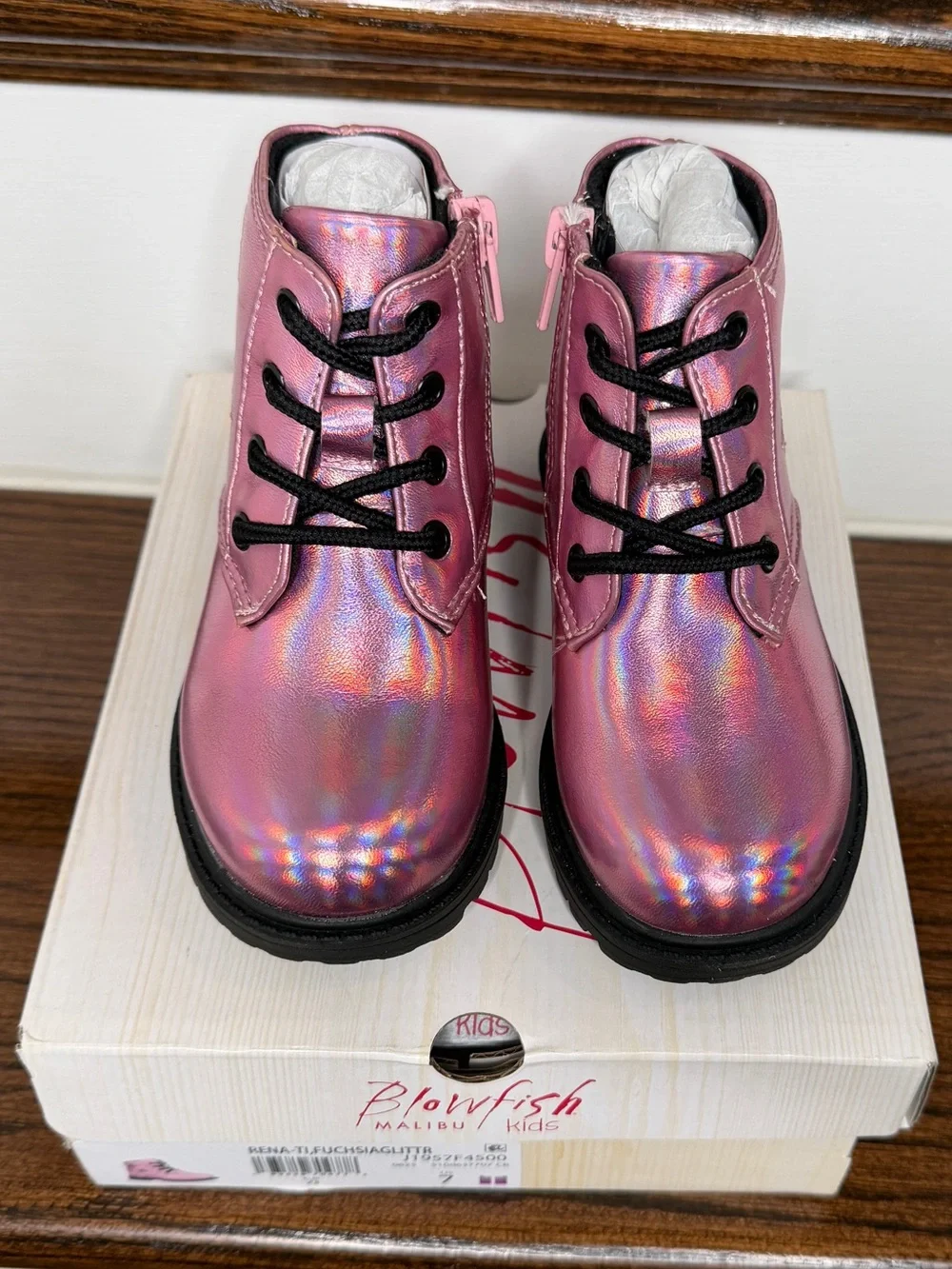 Blowfish Malibu Infant Girl’s Rena Toddler Oxford Boot Fuchsia Pink, 7